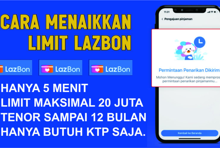 grafis cara menaikkan limit lazbon lazada